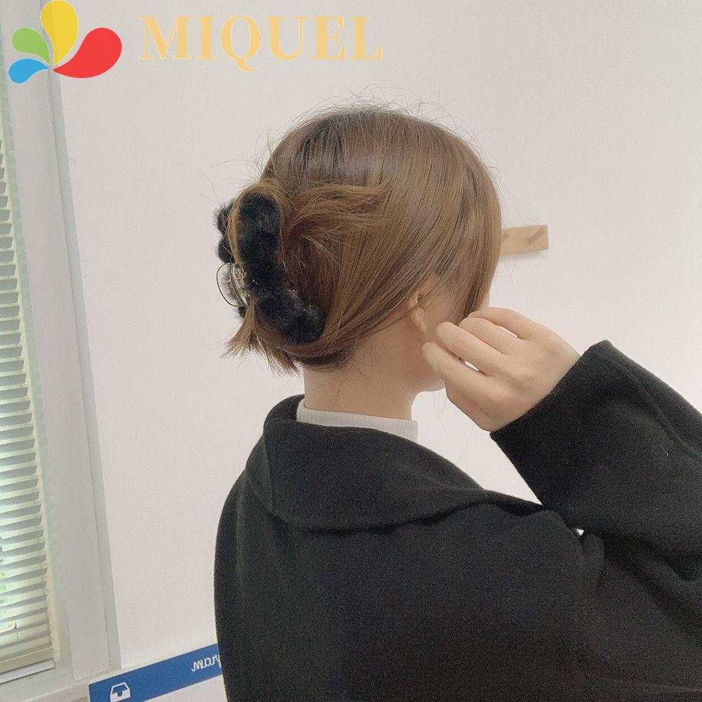 Kẹp Tóc Đính Bóng Lông Phong Cách Vintage Thời Trang Thu Đông Dành Cho Nữ