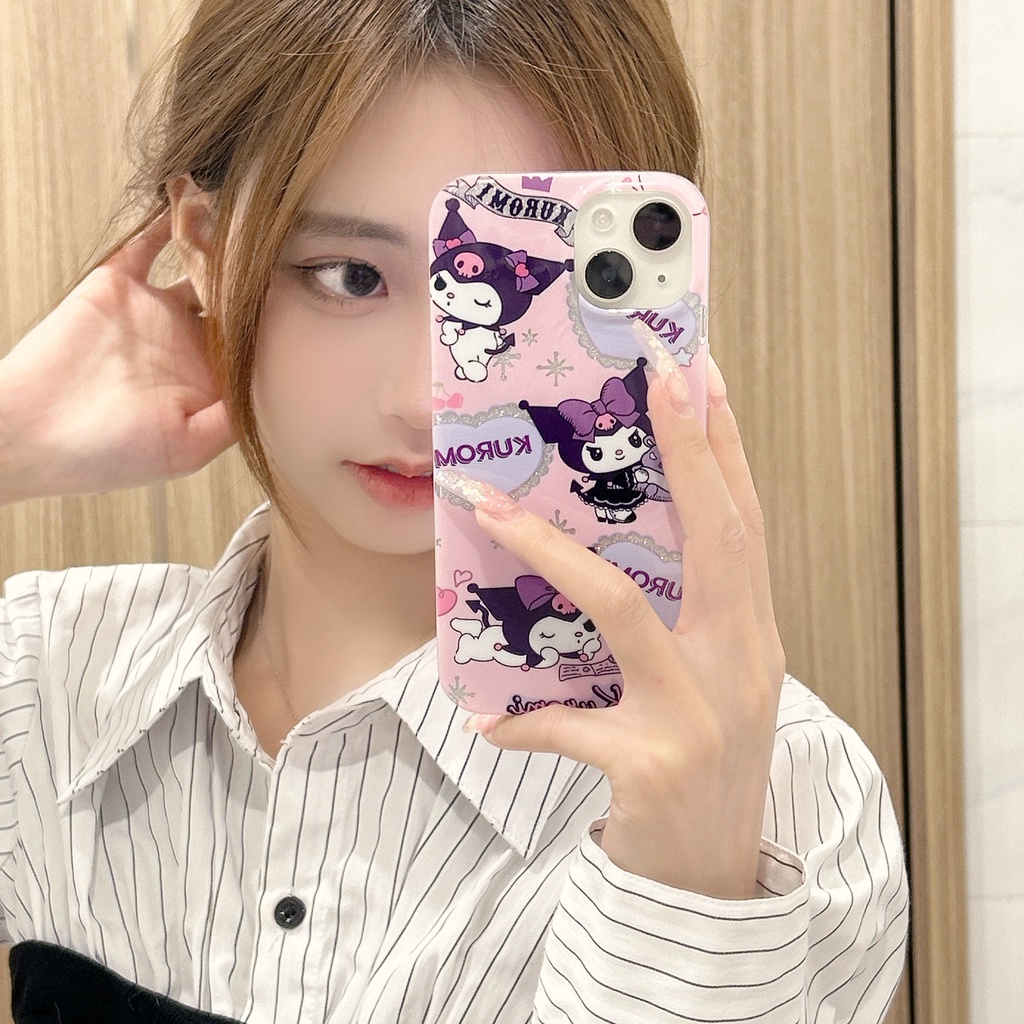 Ốp Điện Thoại Imd Silicone Mềm Trong Suốt Chống Rơi In Hình Kuromi Cho iPhone11 12 13 14 Pro Max