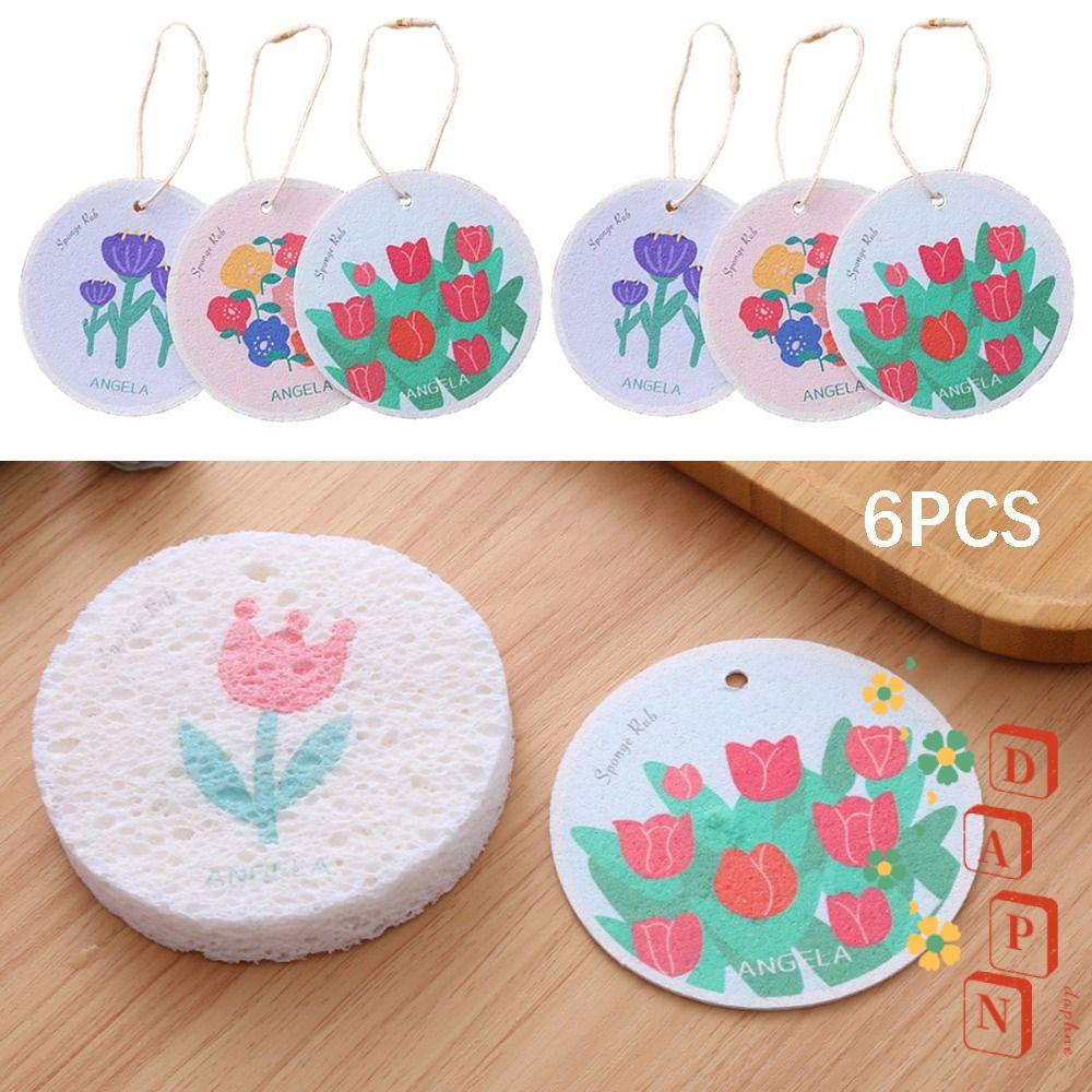 Set 6 Miếng Bọt Biển Rửa Chén Bằng Bột Cotton Tiện Dụng