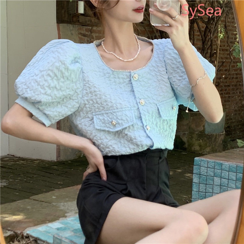 Áo Kiểu Tay Phồng Thời Trang Mùa Hè Hàn Quốc Cho Nữ