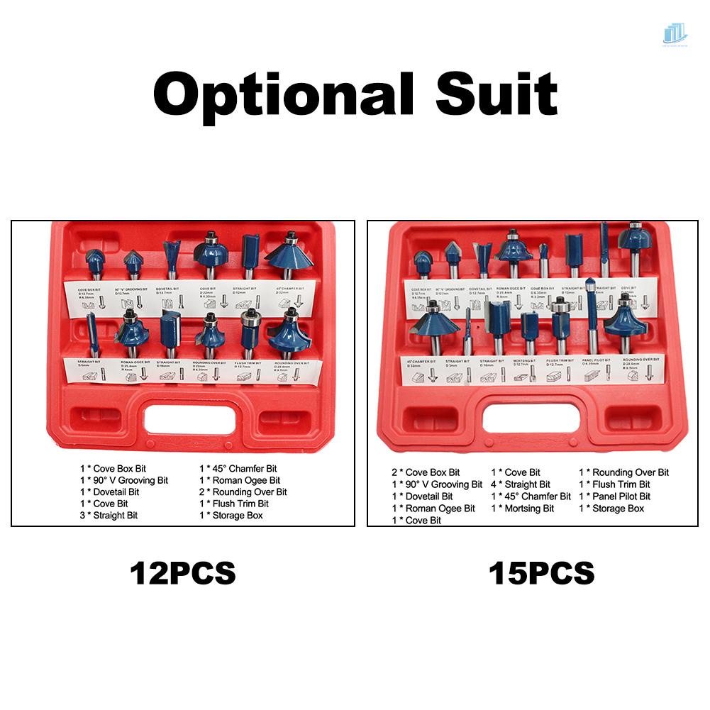 Set 15 Mũi Khoan Cắt Gỗ 1 / 4 Inch Kèm Hộp Đựng