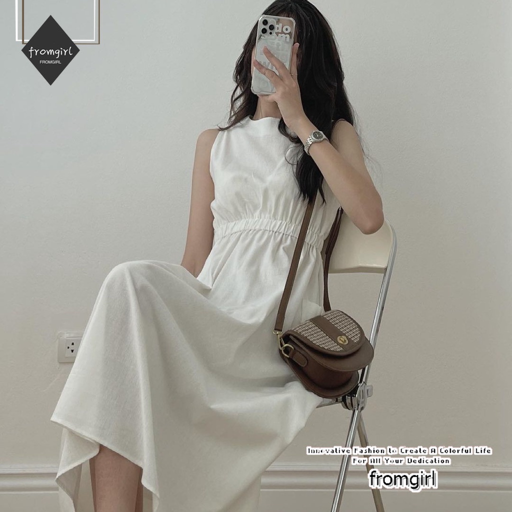 Đầm Cổ Thuyền Lưng Cao Thiết Kế Đơn Giản Hợp Thời Trang