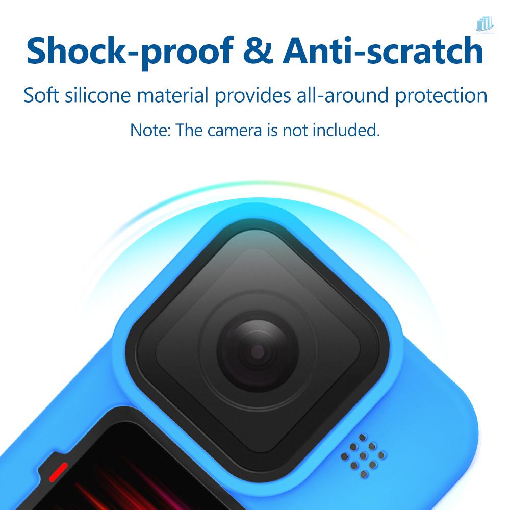 TELESIN Vỏ Bảo Vệ Máy Ảnh Bằng Silicon Dẻo Màu Đen Kèm Nắp Lens Thay Thế Tiện Dụng Cho smartwatchinone Tel Resin Action 9 10