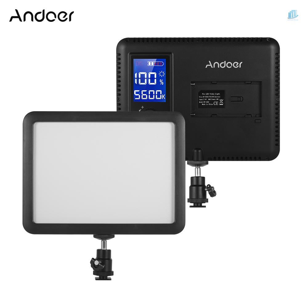 Bảng Đèn LED Andoer WY-160C 3300K-5600K Có Thể Điều Chỉnh Nhiệt Độ Kèm Màn Hình LCD Cho Máy Quay DSLR