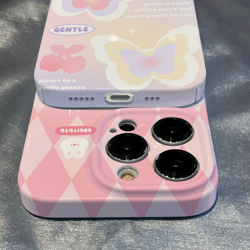 Ốp Điện Thoại Họa Tiết Bươm Bướm Màu Gradient Thời Trang Cho Iphone Promax1114 xr 8 137iPhone12xs plus FL2Q