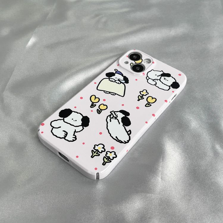 Ốp Điện Thoại Cứng + Phim Dán Bảo Vệ Toàn Diện Họa Tiết Cún Con Dễ Thương Cho iPhone1213 811xs xriphone14pro / YD3F 7