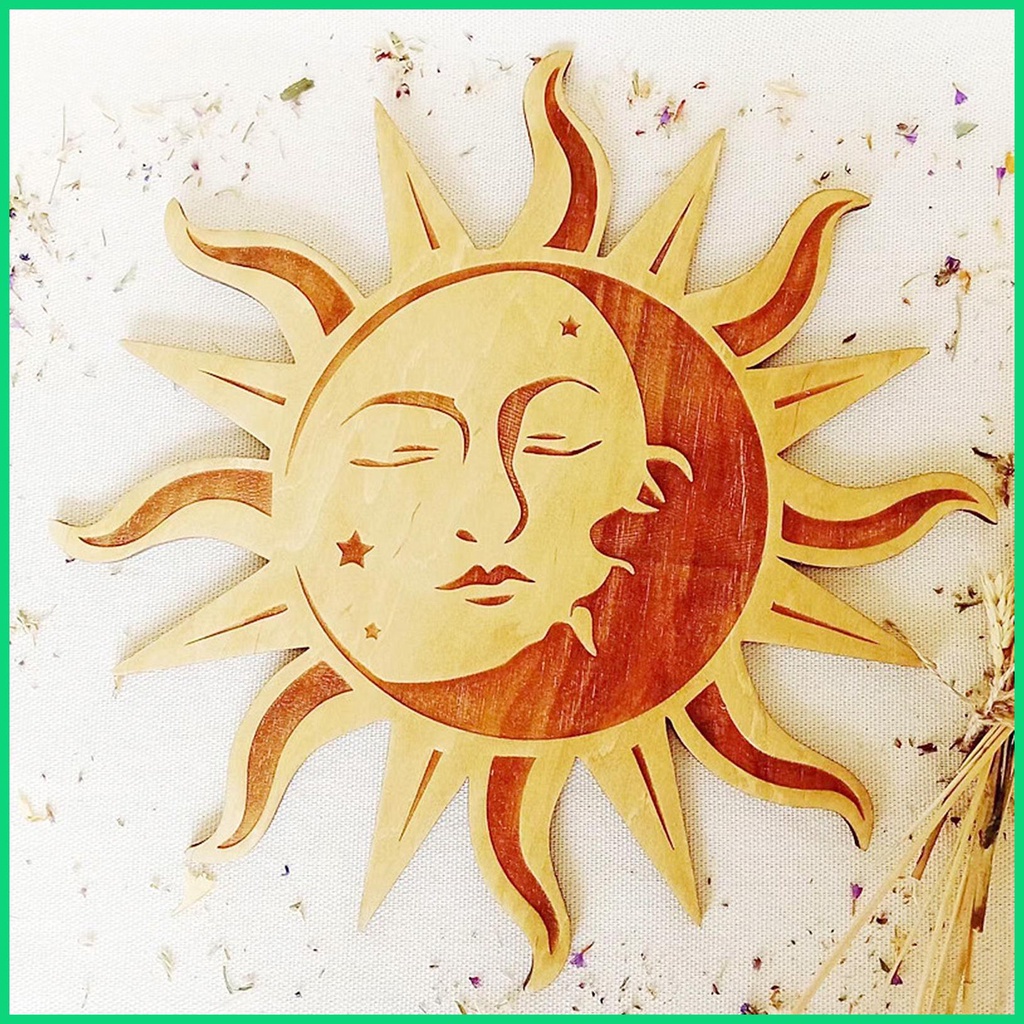 Phụ Kiện Trang Trí Tường Hình Mặt Trời Mặt Trăng Nghệ Thuật DIY