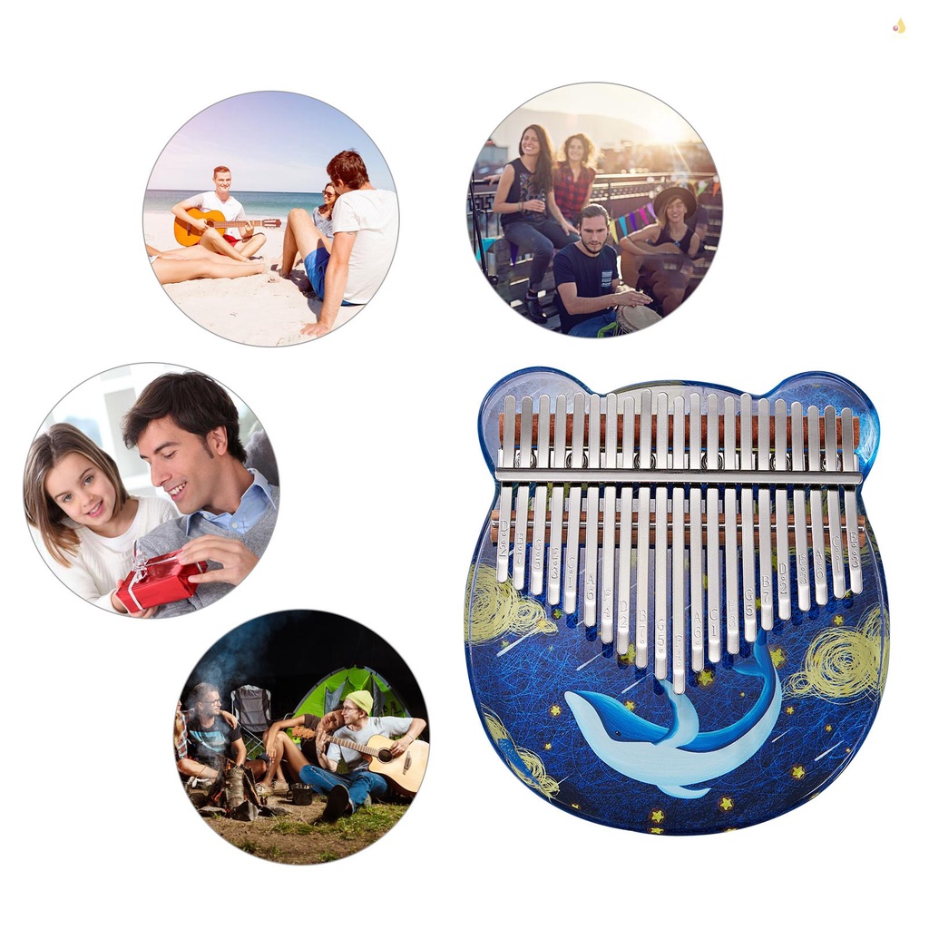 Đàn Kalimba CEGA 21 Phím Bằng Acrylic Di Động Tiện Dụng Kèm Túi EVA / Búa Điều Chỉnh / Nhãn Dán / Khăn Lau Cho Người Mới Bắt Đầu