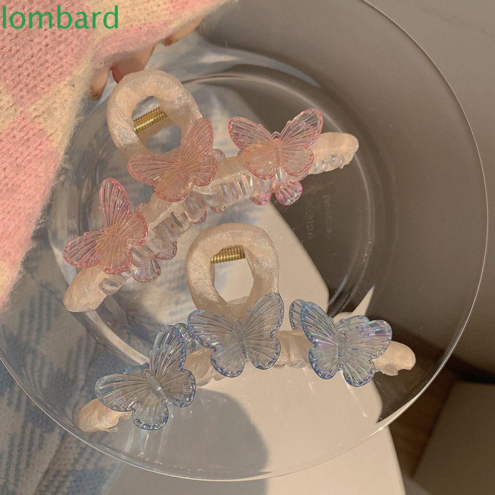 Kẹp Càng Cua Bằng Acrylic Hình Bướm Lấp Lánh Thời Trang Cho Nữ