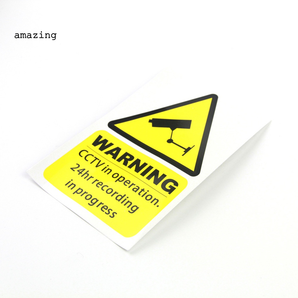 Set 5 Miếng Dán Hình Biển Báo CCTV Chống Nước 100Mmx150Mm Cho Xe Hơi