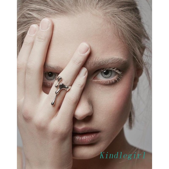 Bộ Nhẫn Đeo Khớp Ngón Tay KING Y2K Bằng Hợp Kim Hình Giọt Nước Thời Trang Cho Nữ