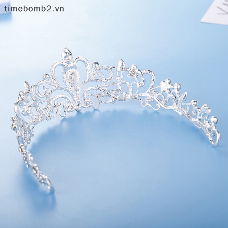Cài Tóc Hình Vương Miện Đính Đá Dễ Thương Cho Cô Dâu