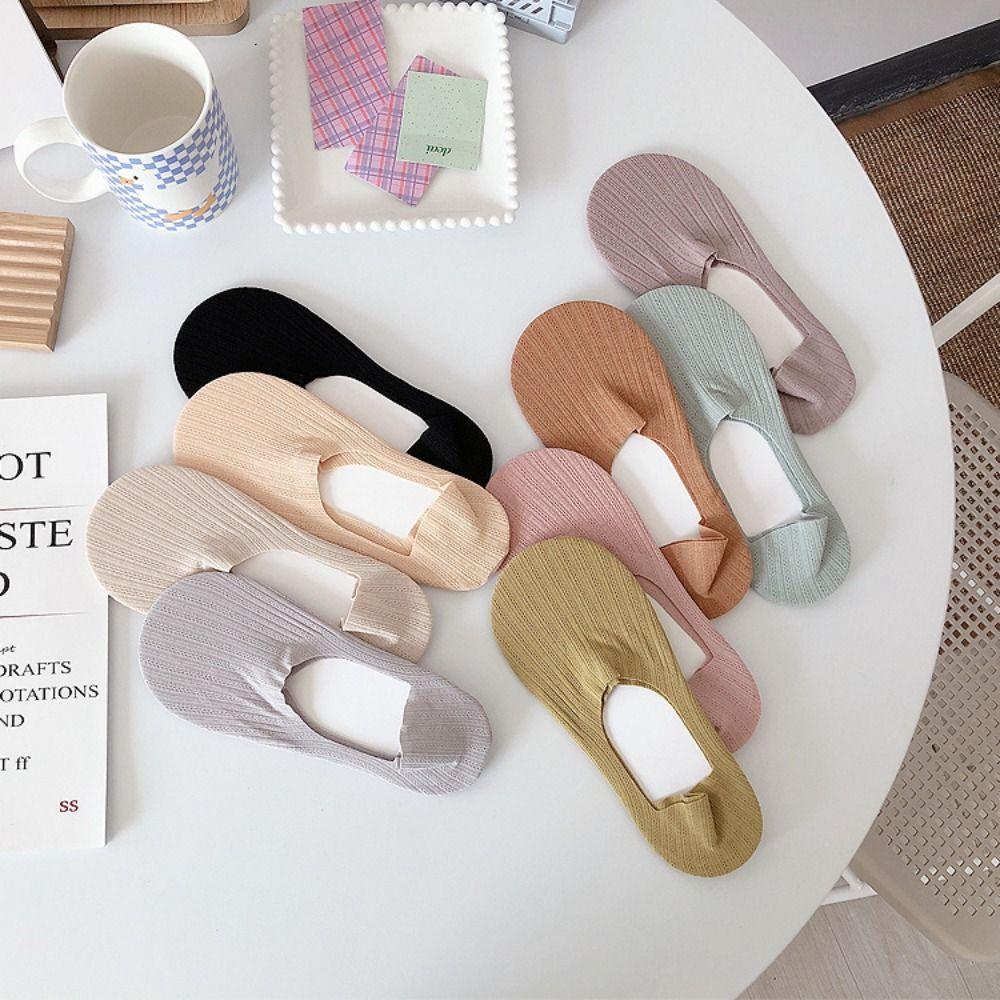 Đôi Vớ Thuyền Bằng Sợi Polyester Phối Lưới Thoáng Khí Thời Trang Mùa Hè Cho Nữ