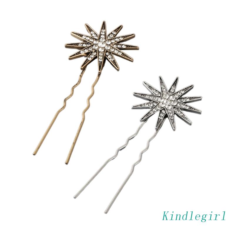 Trâm Cài Tóc Chữ U Hình Ngôi Sao Bằng Kim Loại Thời Trang Cho Nữ