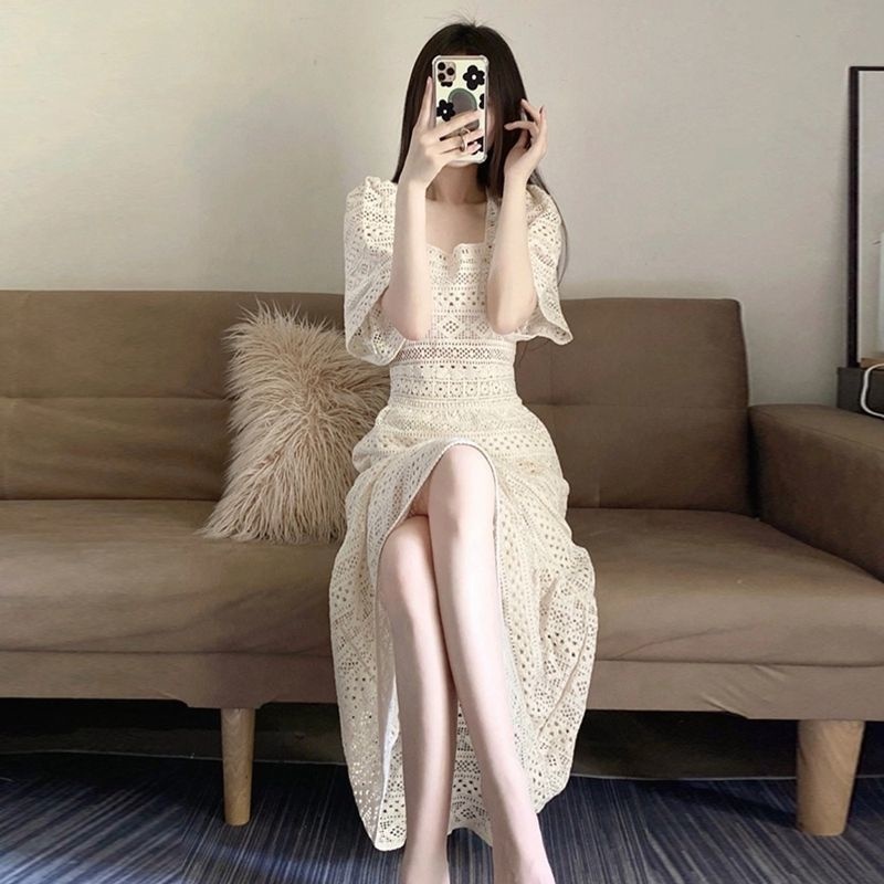 Beauty Váy Kiểu Pháp Nhẹ Nhàng Thiết Kế Váy Dài Cao Cấp, Tiên Nữ Siêu Tiên, Khí Chất Gầy Gò ]