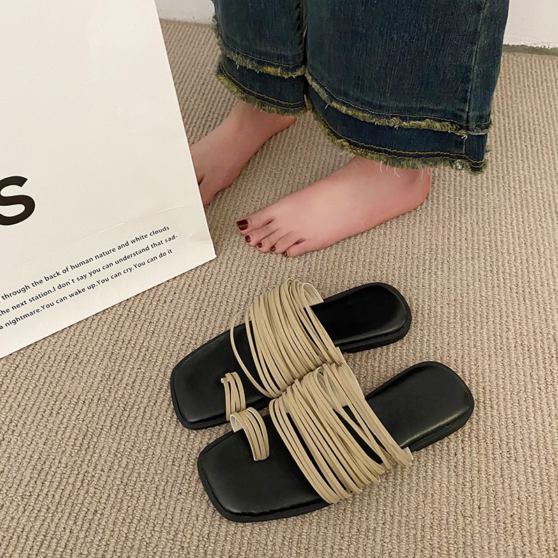 Kisstyle Dép Sandal Kẹp Ngón Đế Bằng Thoải Mái Thời Trang Đi Biển Mùa Hè Cho Nữ