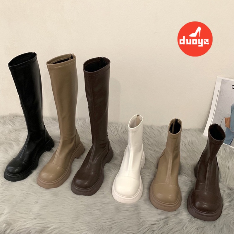 Duoya Factory Thẳng ~ [Hàng Có Sẵn] Giày Bốt Martin Mỏng Đế Dày Ngắn Màu Nâu Phong Cách Pháp Mùa Xuân Thu Cho Nữ Miễn Phí Vận Chuyển