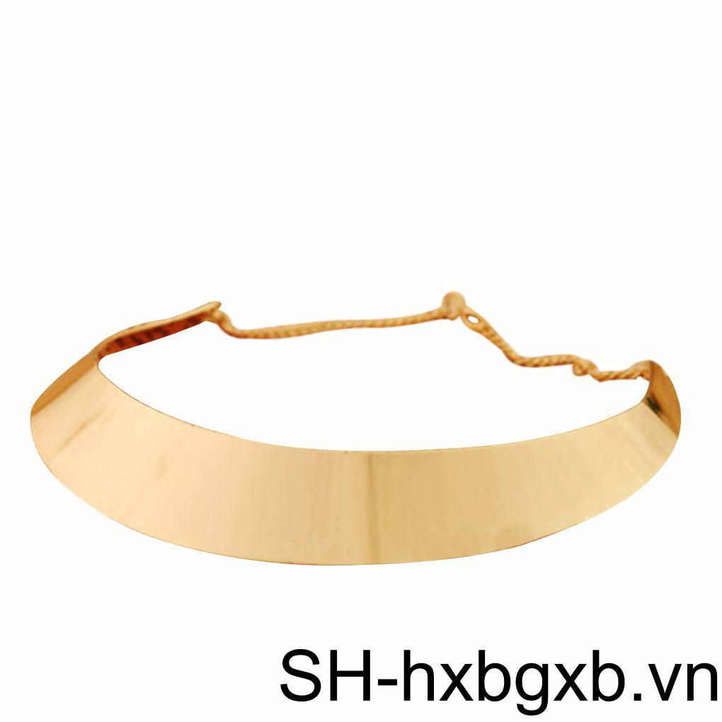 Vòng Cổ Choker Chất Liệu Kim Loại Mạ Vàng Lấp Lánh