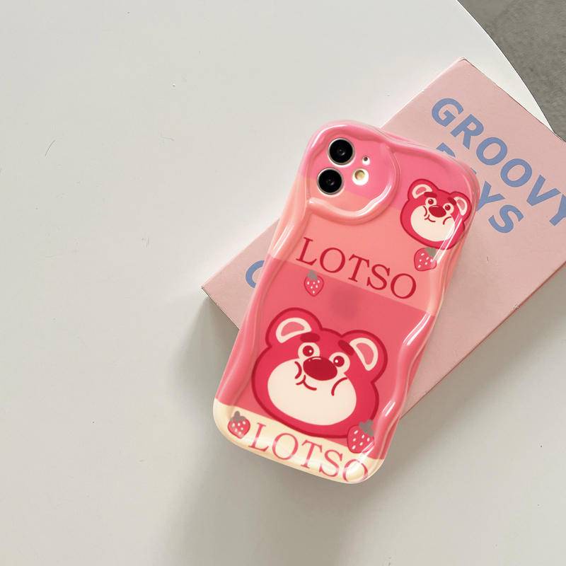 Ốp lưng Gấu dâu tây Vivo Y16 Y02 Y22 Y21 Y20 Y35 Y15A Y21T Y33T Y20 Y20i Y20S Y17 Y15 Y12 Y19 Y50 Y75 S1 V25 V20 Ốp Điện Thoại Case