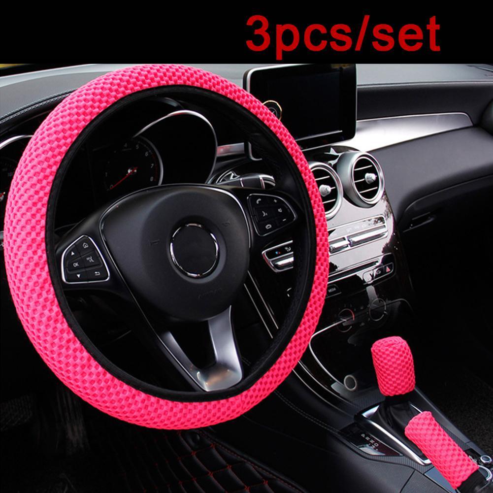 Bộ 3 Vỏ Bọc Tay Lái Xe Hơi 38CM W0N3 Chống Trượt Chống Mài Mòn