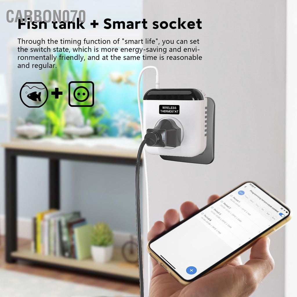 Carbon070 Thông Minh WiFi Bình Giữ Nhiệt Cắm Ổ Điện Không Dây Có Thể Lập Trình Bộ Điều Khiển Độ Với Ứng Dụng Từ Xa Phích Châu Âu 220V