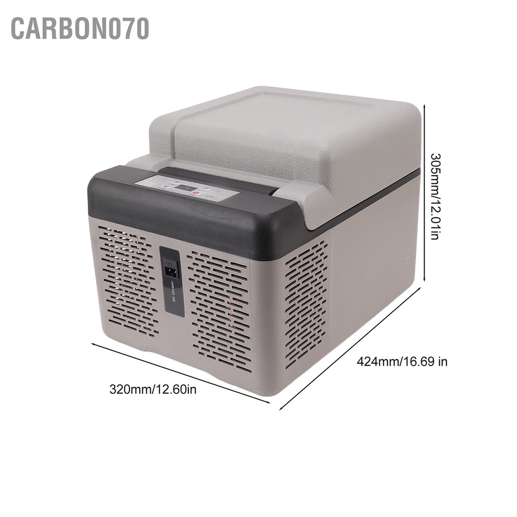Carbon070 Tủ lạnh ô tô 12L ‑20℃ đến 20℃ di động 12V với 24V DC và 110‑240V AC cho nhà cắm trại RV trên