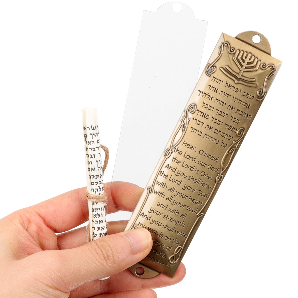 Phụ Kiện Trang Trí Cửa Trước Bằng Kim Loại In Biểu Tượng Tôn Giáo Mezuzah