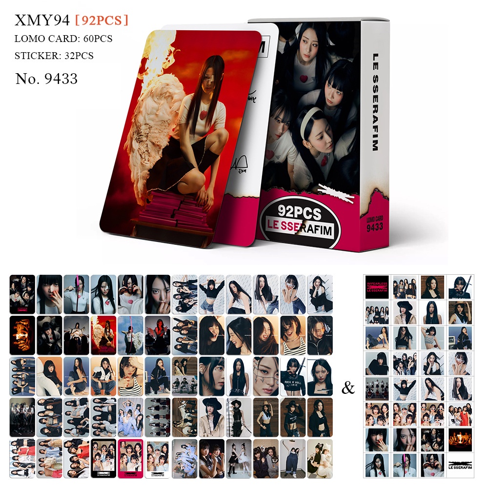 KPOP LE SSERAFIM Album UNFORGIVEN Photocard LESSERAFIM Lomo Card 92pcs/box