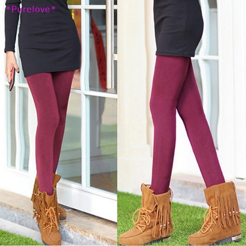 Purelove > Quần Legging Lót Lông Cừu Dày Co Giãn Thời Trang Mùa Đông Ấm Áp 6 Màu Tùy Chọn Mới