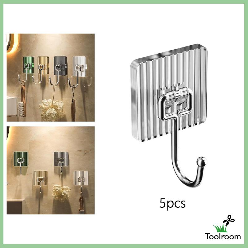 Set 5 Móc Treo Khăn Gắn Tường Bằng Acrylic Tiện Dụng Cho Phòng Tắm / Nhà Bếp