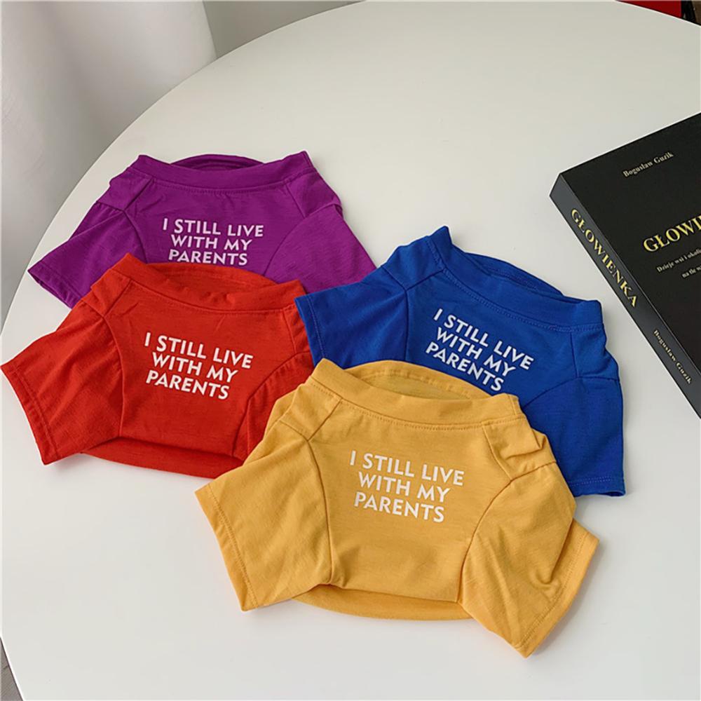 Áo Thun Bằng Cotton Mềm Thoáng Khí In Chữ Thời Trang Mùa Hè Dành Cho Cún Cưng S-2XL A5C6