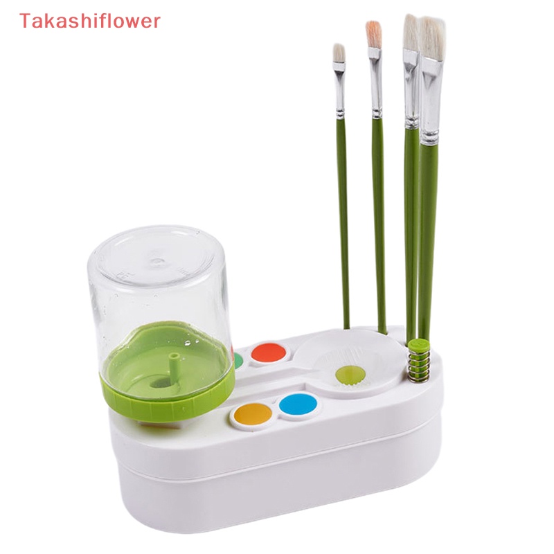 (Takashiflower) Dụng Cụ Làm Sạch Cọ Sơn Có Giá Đỡ