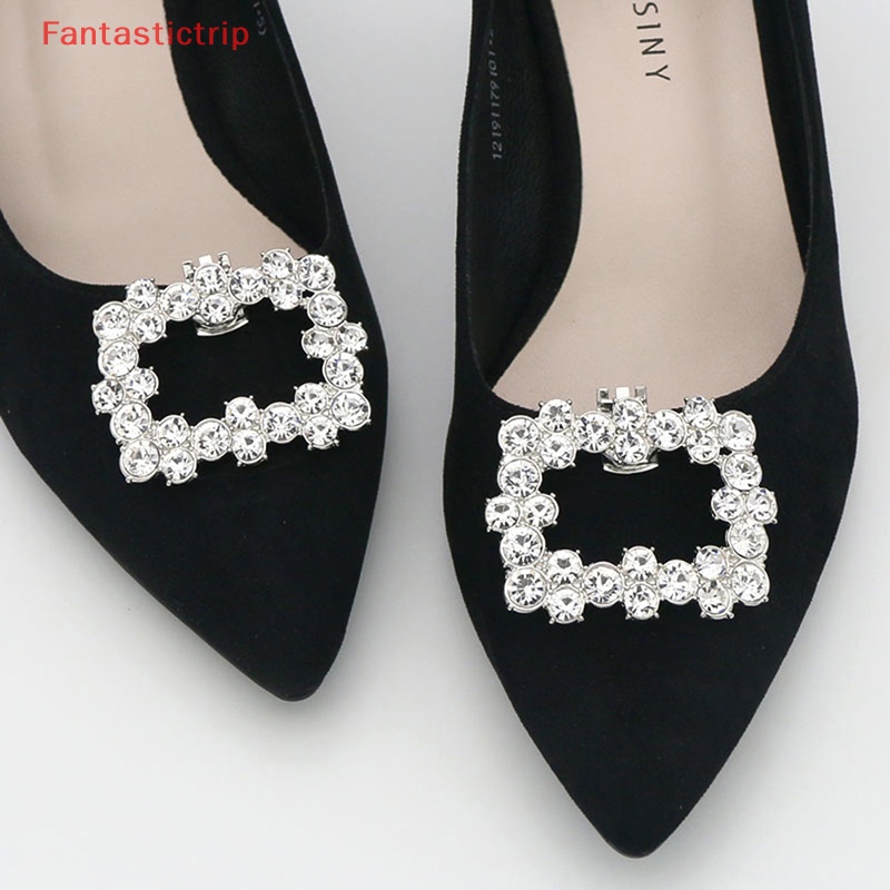 1 Kẹp Đính Đá Và Ngọc Trai Trang Trí Giày Cao Gót Cho Cô Dâu Mới