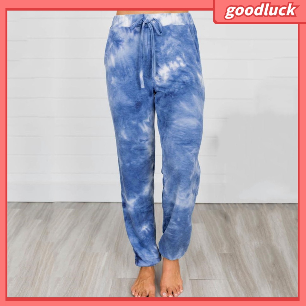 Quần Thể Thao Dây Rút Dáng Suông Nhuộm Màu Có Túi Thời Trang Mùa Hè Cho Nữ