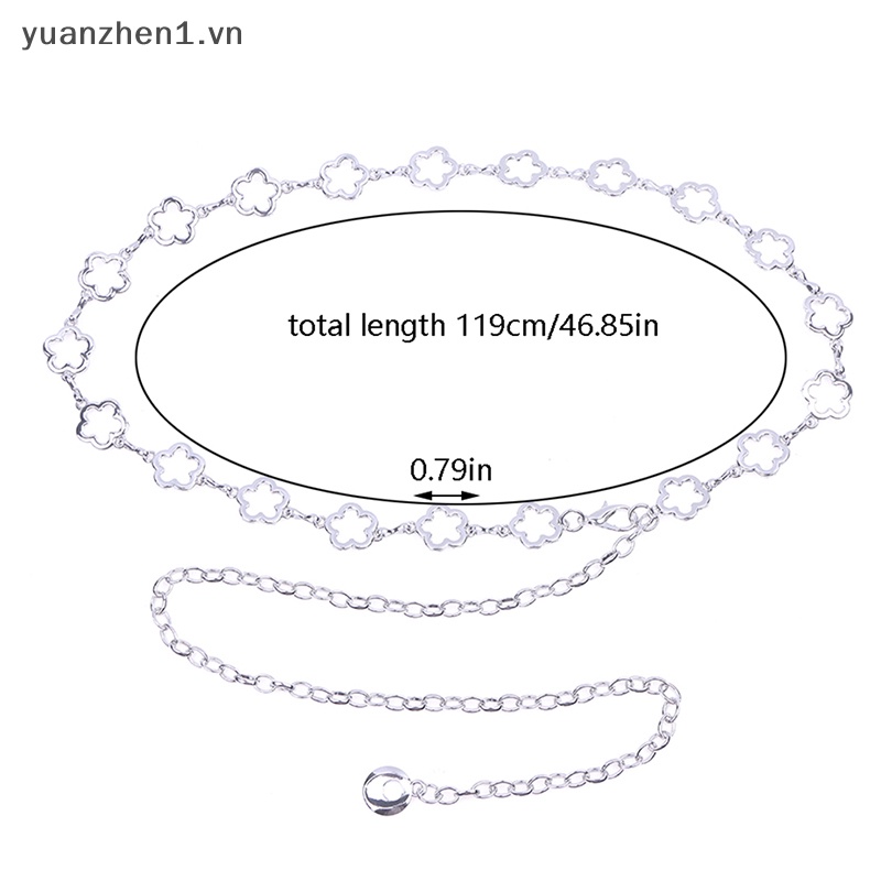 Dây Xích Đeo Thắt Lưng Bằng Kim Loại Họa Tiết Hoa Rỗng Thời Trang Cho Nữ