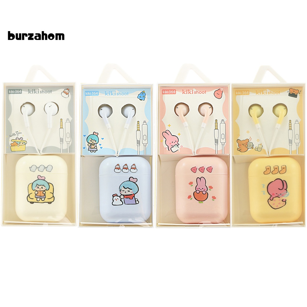 Tai Nghe Nhét Tai Có Dây Jack 3.5mm Âm Thanh Nổi HD Họa Tiết Hoạt Hình Cho Bé