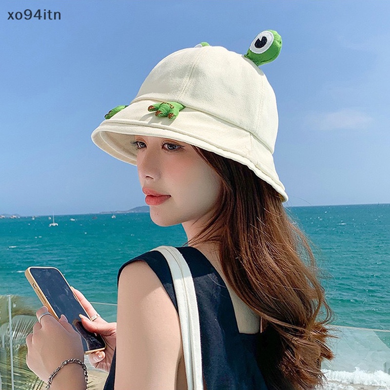 Nón Bucket Họa Tiết Ếch Hoạt Hình Dễ Thương Cho Nam Và Nữ