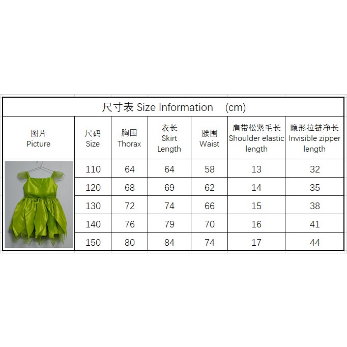 Đầm Hóa Trang Nàng Tiên Màu Xanh Lá Có Cánh Cho Bé Gái 3 Tuổi