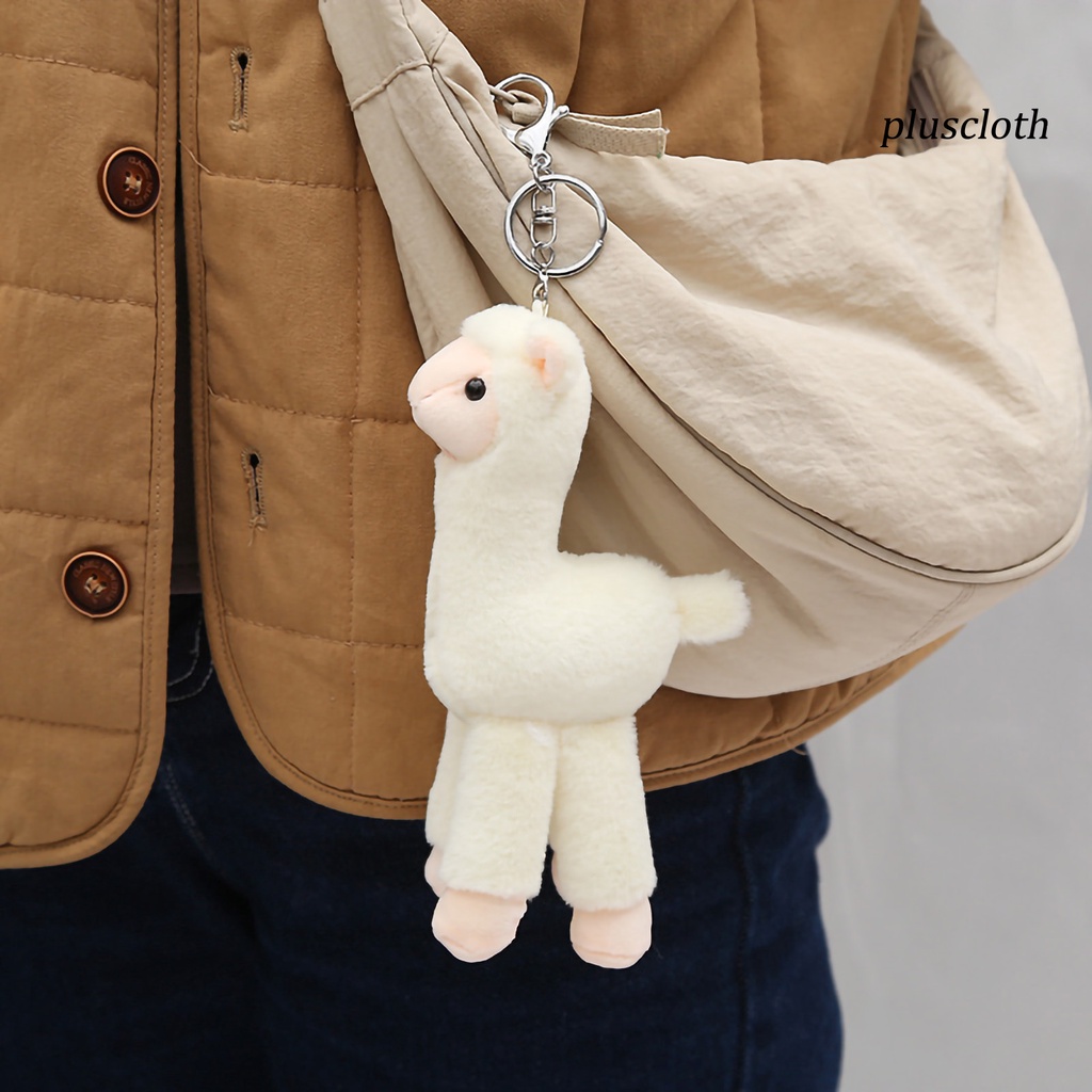 Thú Nhồi Bông Hình Lạc Đà Alpaca 3D Mắt Dài 15cm Dễ Thương Trang Trí Ba Lô