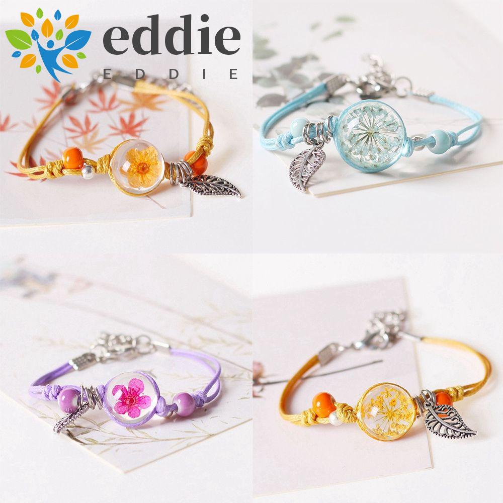 Vòng Tay Dây Bện Gắn Hoa Khô May Mắn 26Eddie Phong Cách Hàn Quốc