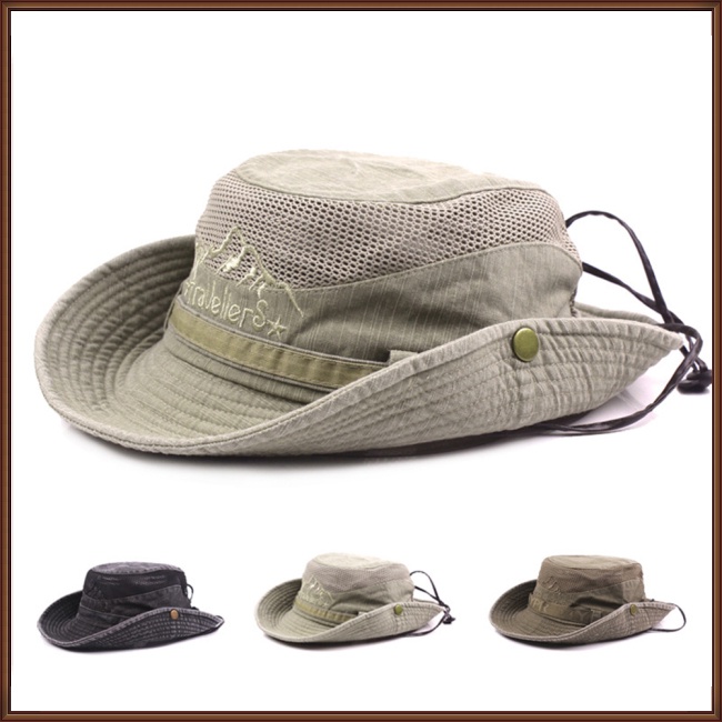 Mũ Tai Bèo Chống Nắng Thoáng Khí Kèm Dây Đeo Tùy Chỉnh Thời Trang Xuân Hè Cho Nam Và Nữ