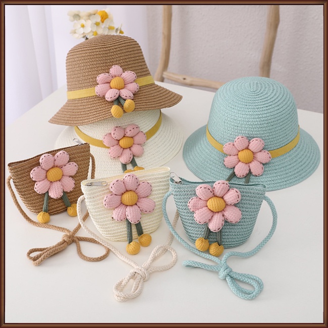 Túi Rơm Đựng Tiền Xu Chống Nắng Thoáng Khí Thời Trang Mùa Hè Cho Bé Gái