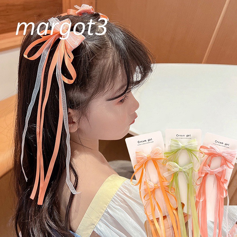 Kẹp Tóc Đính Nơ Ruy Băng Tua Rua Nhiều Màu Thời Trang Hàn Quốc Cho Bé Gái