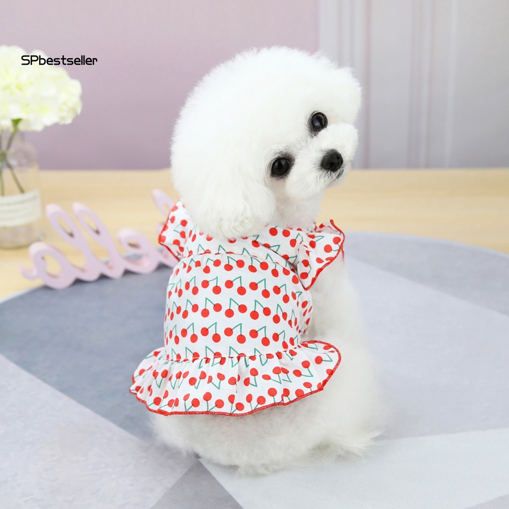 Spbestsellkr Đầm Hóa Trang Công Chúa Nhỏ Co Giãn Tốt In Họa Tiết Hoa Mùa Hè Cho Cún Cưng