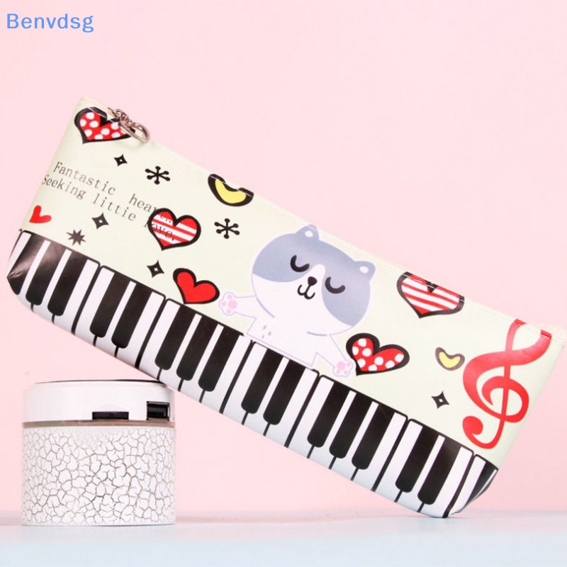 1 Túi Đựng Bút Bằng PU Sức Chứa Lớn Hình Phím Đàn Piano Sáng Tạo