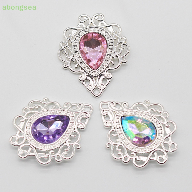 Abongsea Nút acrylic Hợp Kim 26 * 32MM Đính Đá Trang Trí Quần Áo DIY