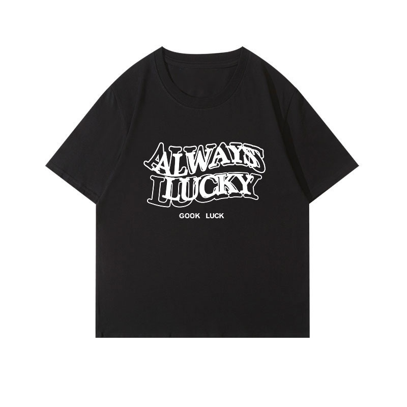 Áo Thun 100% Cotton Tay Ngắn Cổ Tròn In Họa Tiết Phong Cách Hàn Quốc Cho Nữ