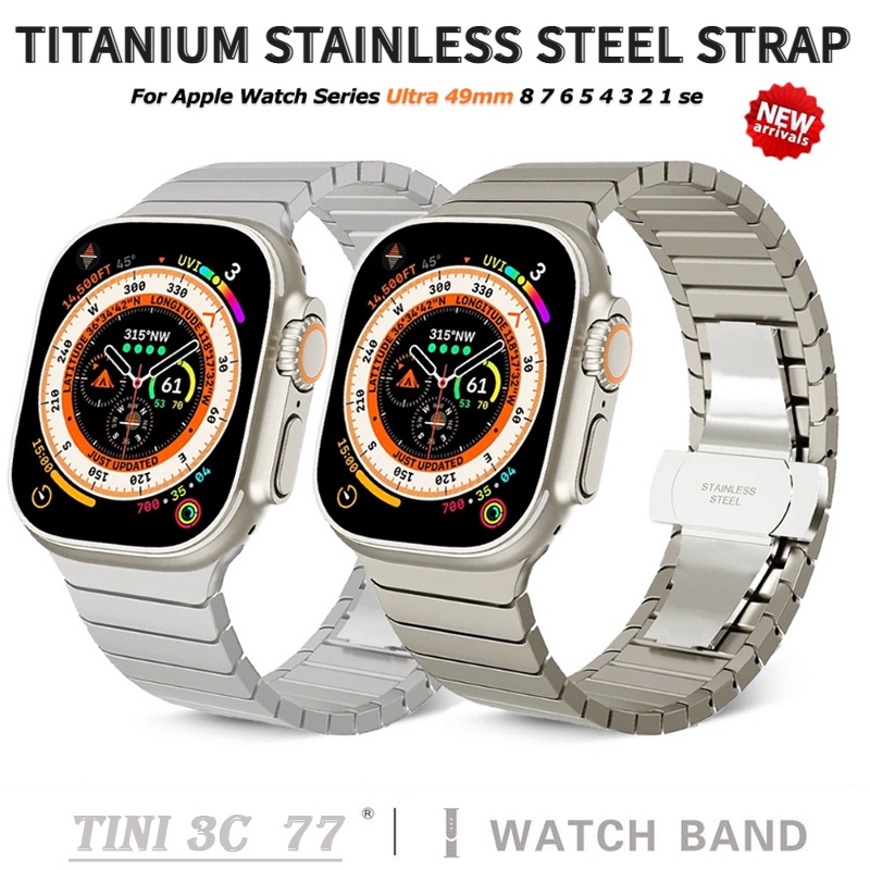 Dây Đeo Inox Titan Cho Đồng Hồ Thông Minh Apple Watch Series 8 7 SE 6 5 4 3 S8 45mm 41mm 38 / 42 40mm 44mm