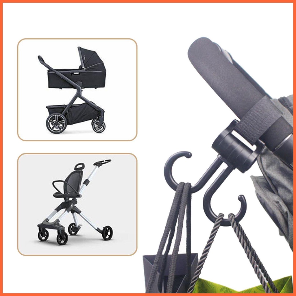 Móc Treo Túi Xách Gắn Xe Đẩy Em Bé Xoay 360 Độ Đa Năng Tiện Dụng