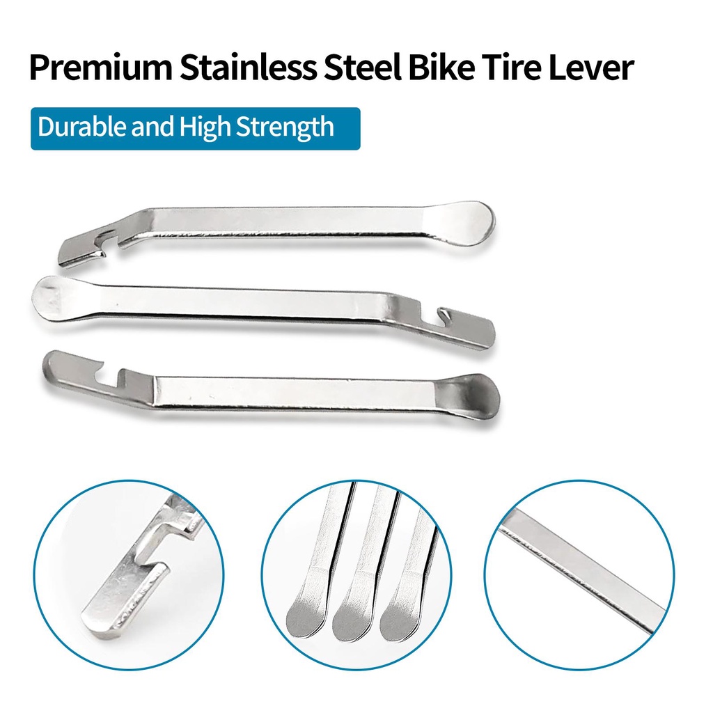 Bộ 3 Dụng Cụ Hỗ Trợ Sửa Chữa Lốp Xe Đạp Bằng Thép Không Gỉ